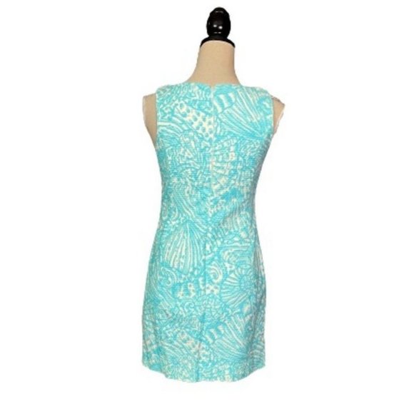 Lilly Pulitzer Macfarlane Shift Dress "Sea Cups" print in Teal - Picture 4 of 9